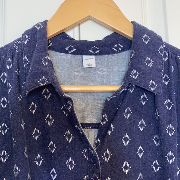 Old Navy Button Down Shirt Dress Full Shirttail Hem Women’s Large B2309 - Picture 2 of 9